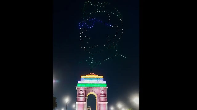250 Drones Up In The Night Sky At India Gate To Celebrate Netaji's Legacy