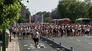 Frankfurt's passionate fans often travel in great numbers and they were involved in clashes last season.
