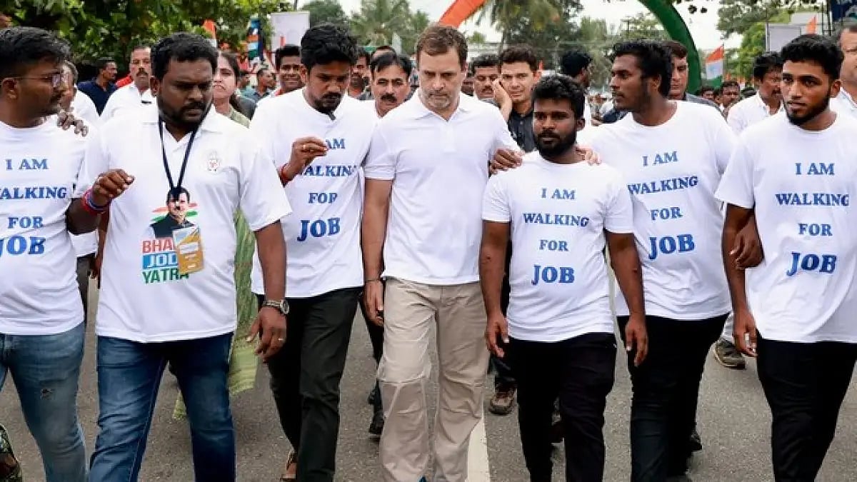 Congress leader Rahul Gandhi is walking with the youth at the Bharat Jodo Yatra