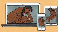 Sextortion, Revenge Pornography, Sexual Harassment...: Gender Violence On Internet Claustrophobic: Artwork by Kaviya Ilango