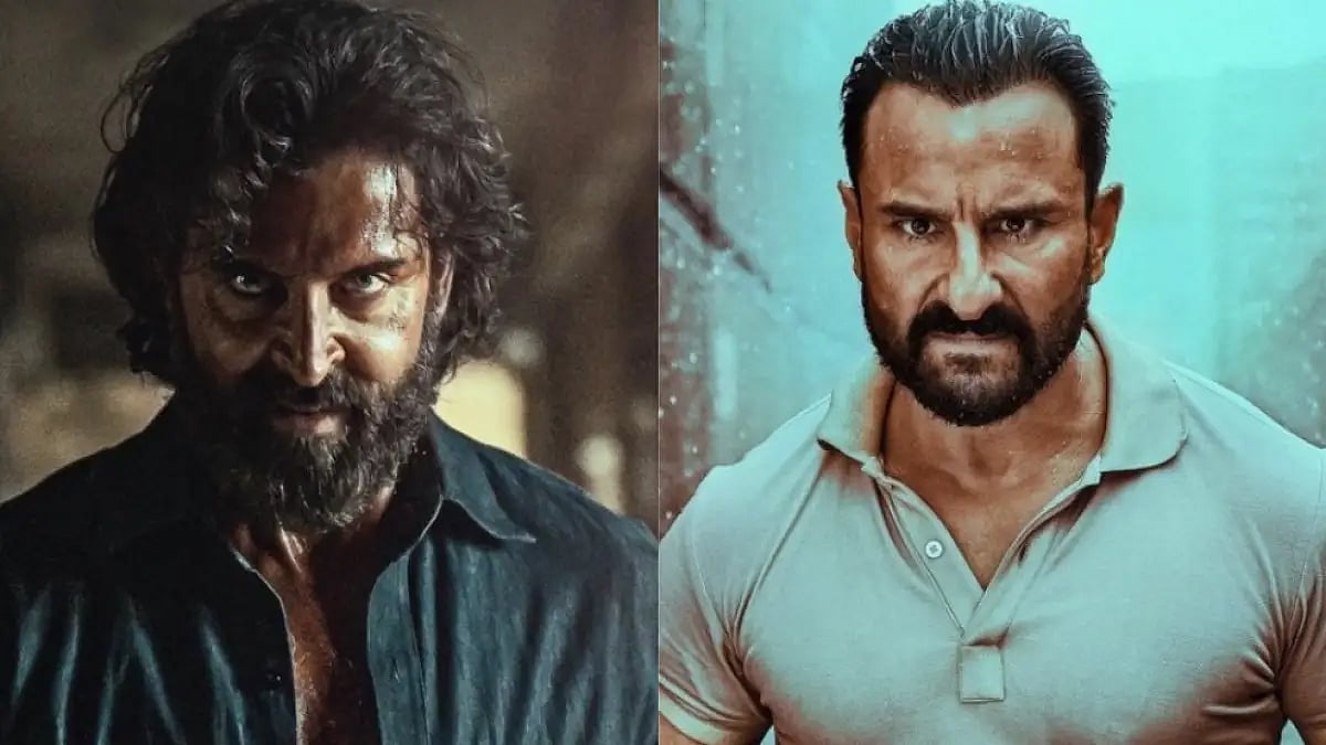 Hrithik Roshan and Saif Ali Khan in 'Vikram Vedha'