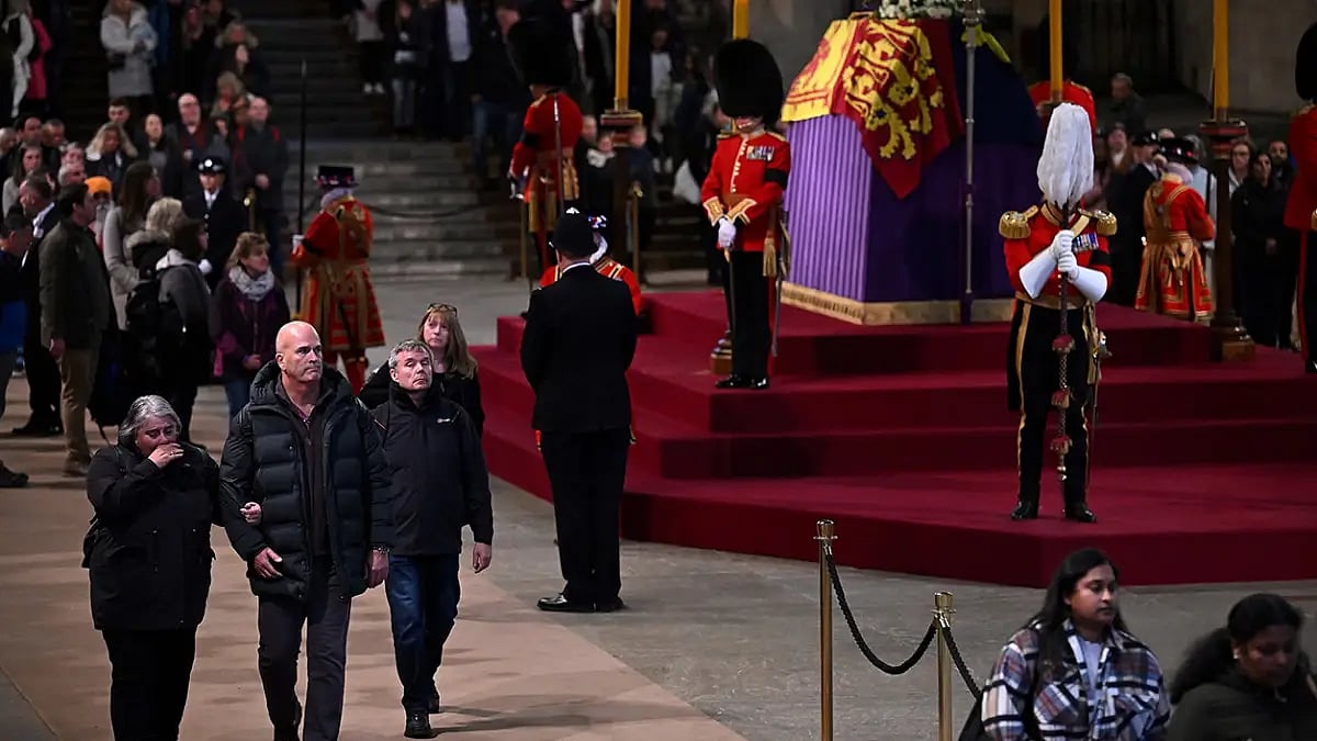 The coffin of Queen Elizabeth II