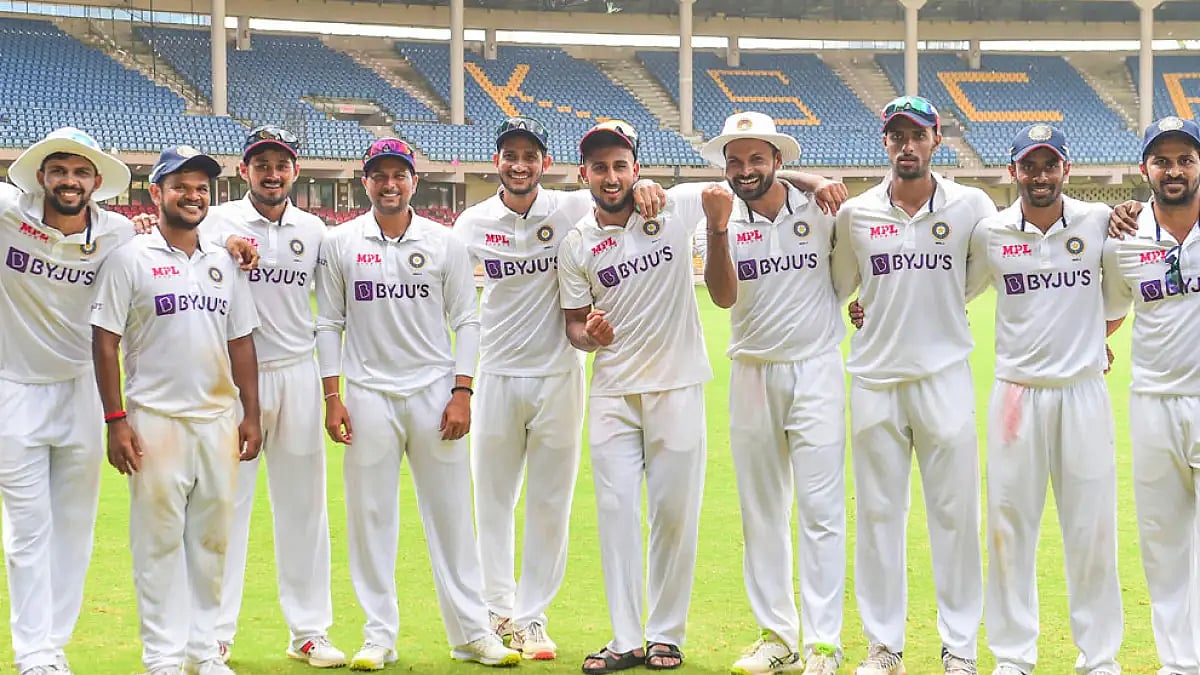 India-A players celebrate their win over New Zealand-A in the 3rd Unofficial Test.
