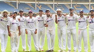 India-A players celebrate their win over New Zealand-A in the 3rd Unofficial Test.