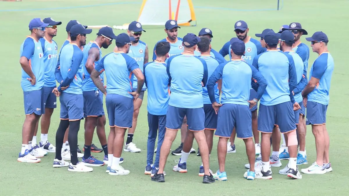 The Indian players during their training session ahead of first T20I against Australia in Mohali. 