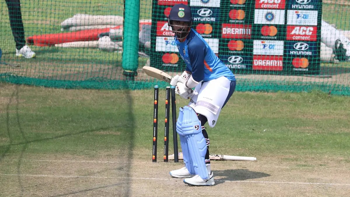 India's KL Rahul bats at the nets ahead of first T20I against Australia in Mohali.