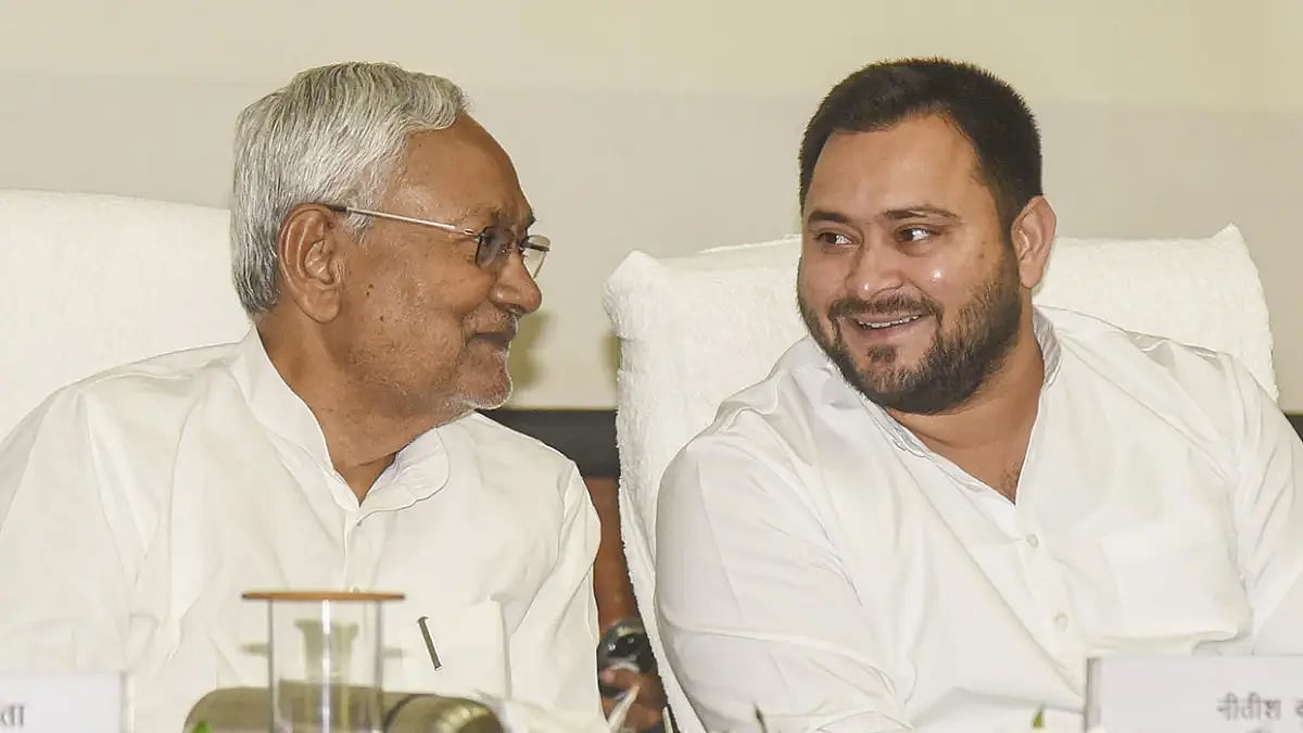 Nitish Kumar with Tejashwi Yadav 
