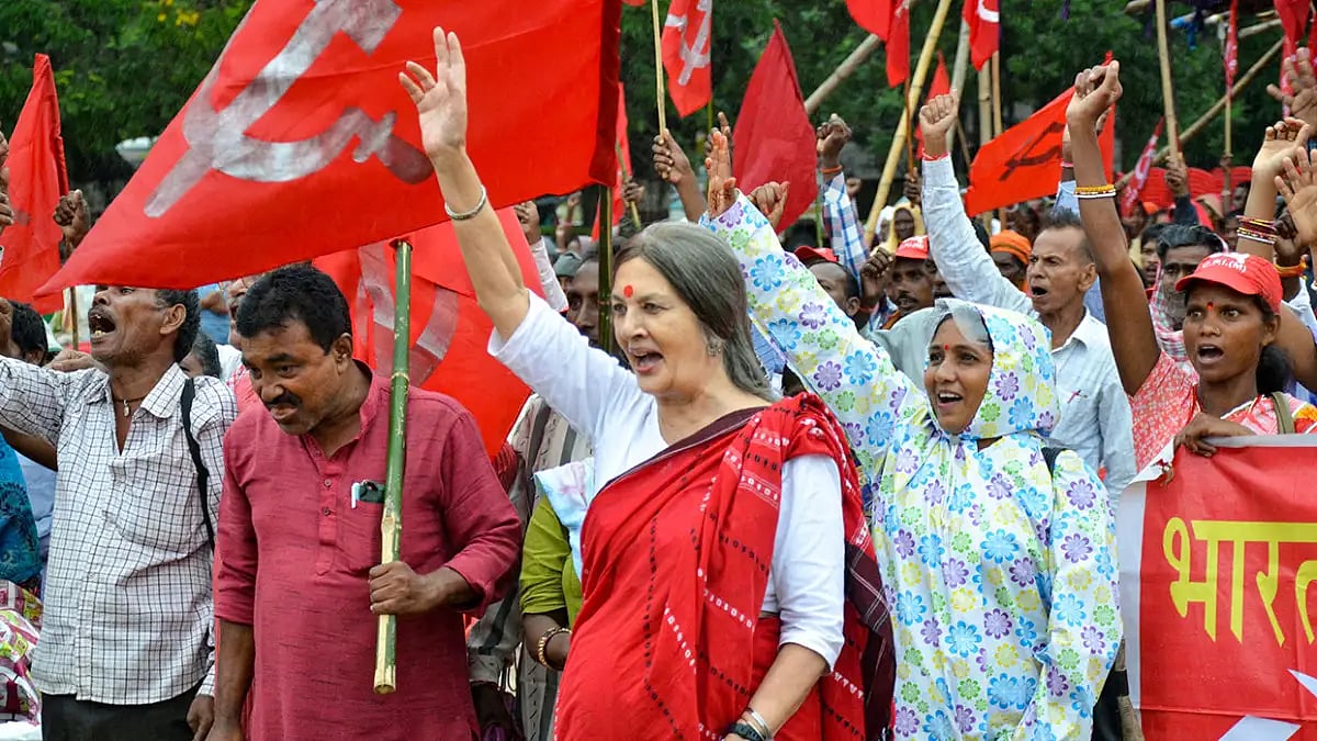Brinda Karat at a public meeting 