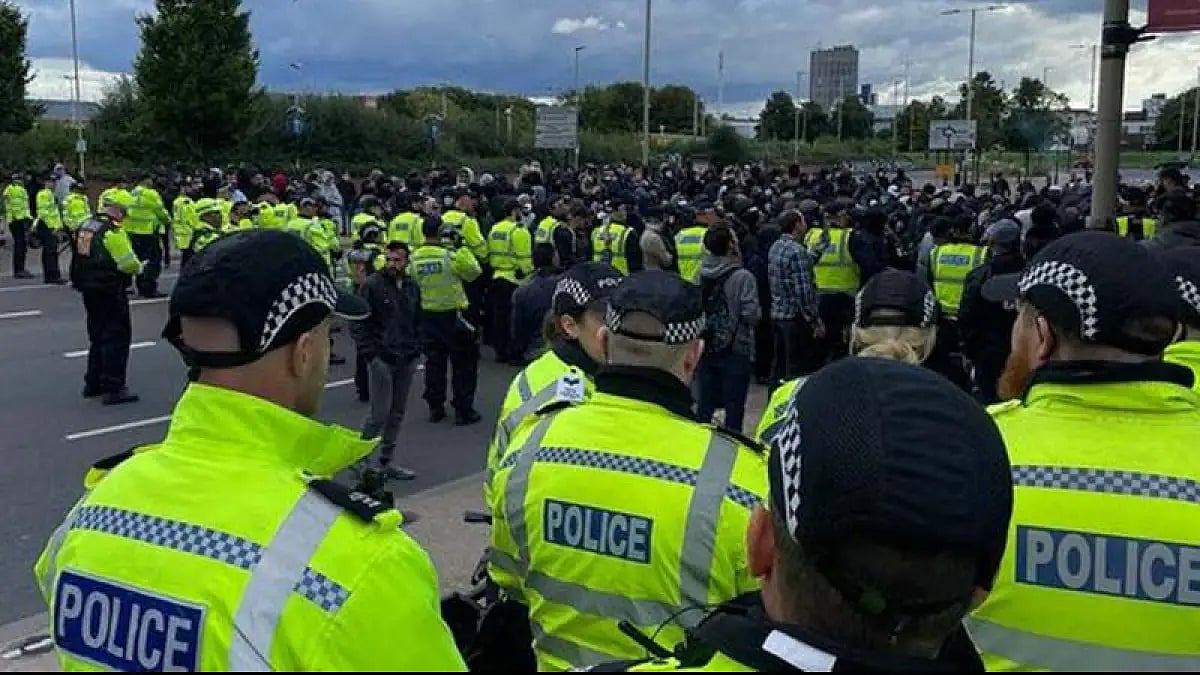 Hindu Muslim protest march in Leicester.