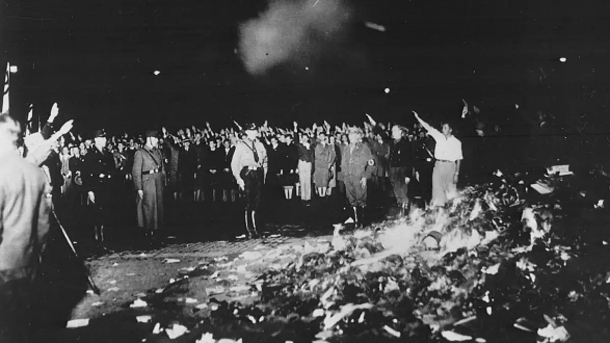 The book burning in 1933 Nazi Germany