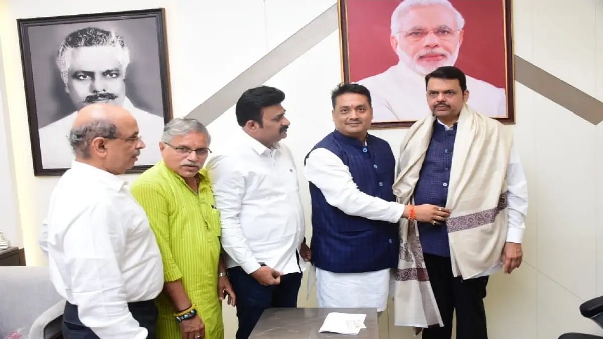 BJP Leader Rahul Chaturvedi of Bhadohi Uttar Pradesh meets Maharashtra Deputy CM Devendra Fadanavis