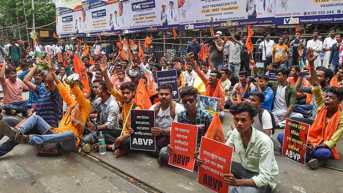 ABVP protest in Kolkata 
