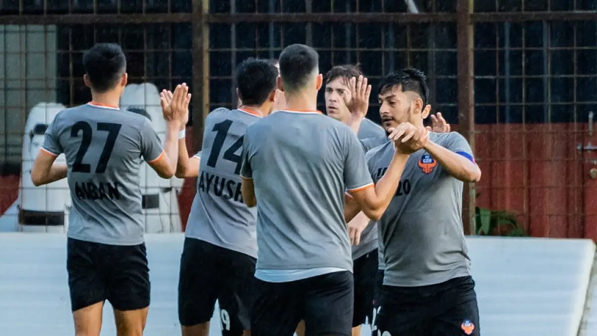 FC Goa players during a pre-season friendly match.