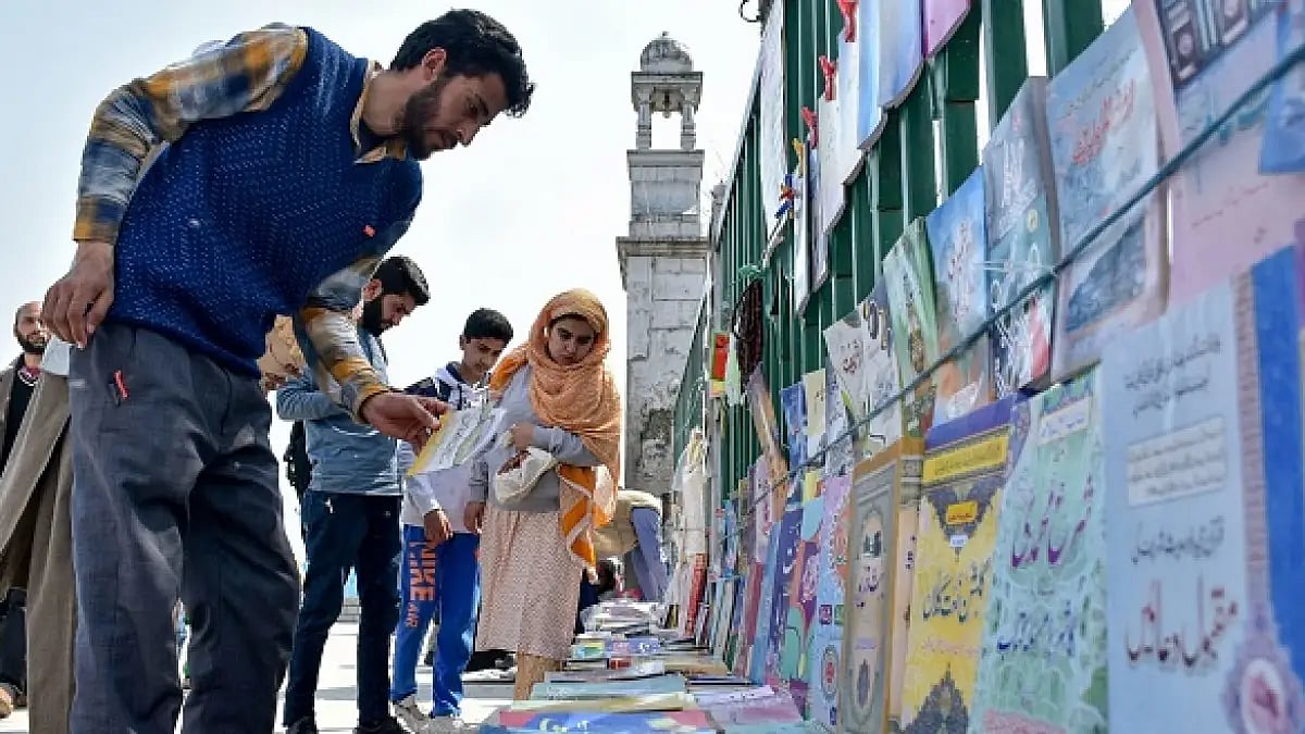 Books being sold in Kashmir