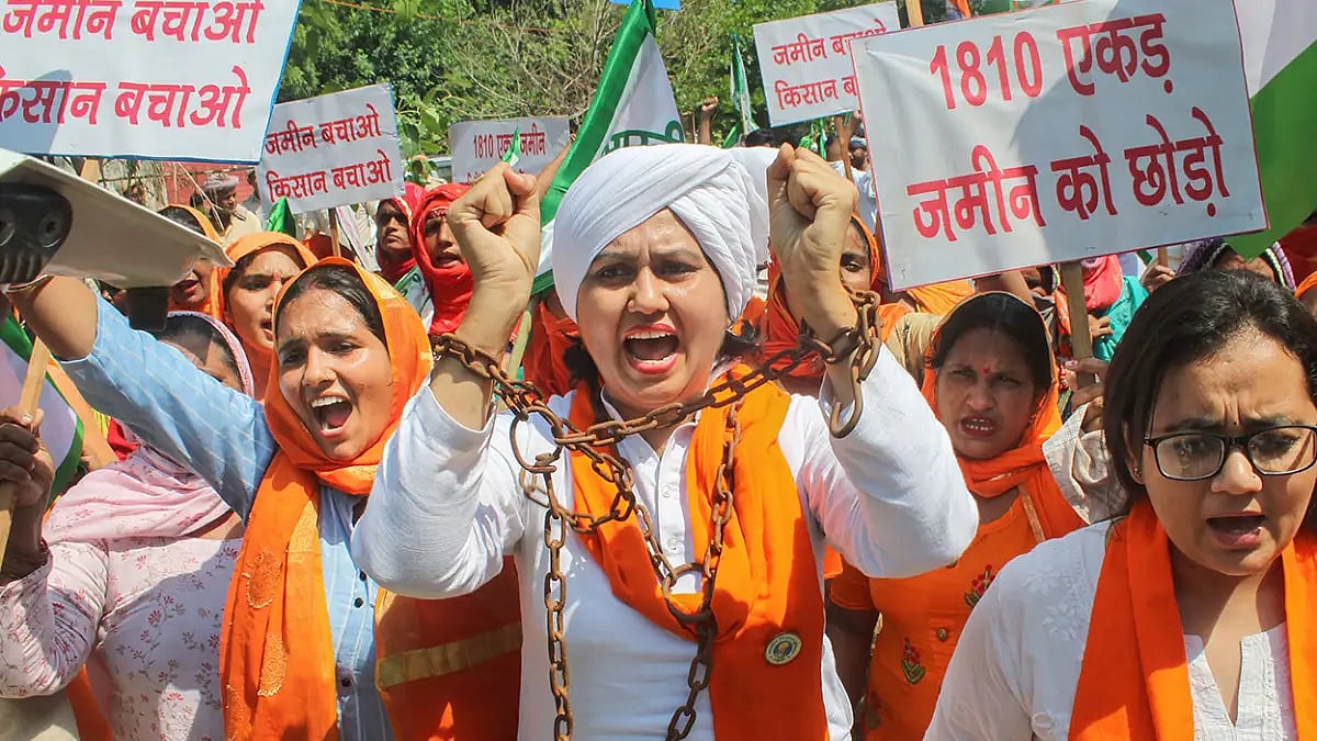 Farmers protest in Gurugram 