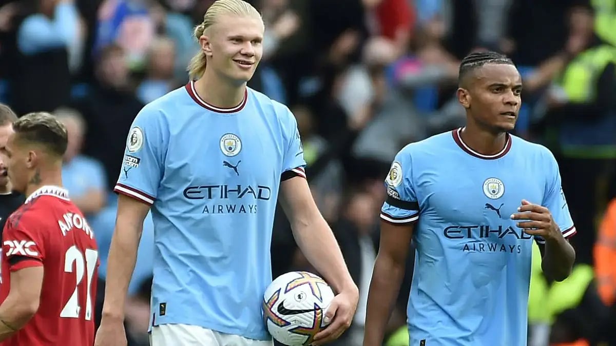 Erling Haaland scored yet another hat-trick as Manchester City rout Manchester United.
