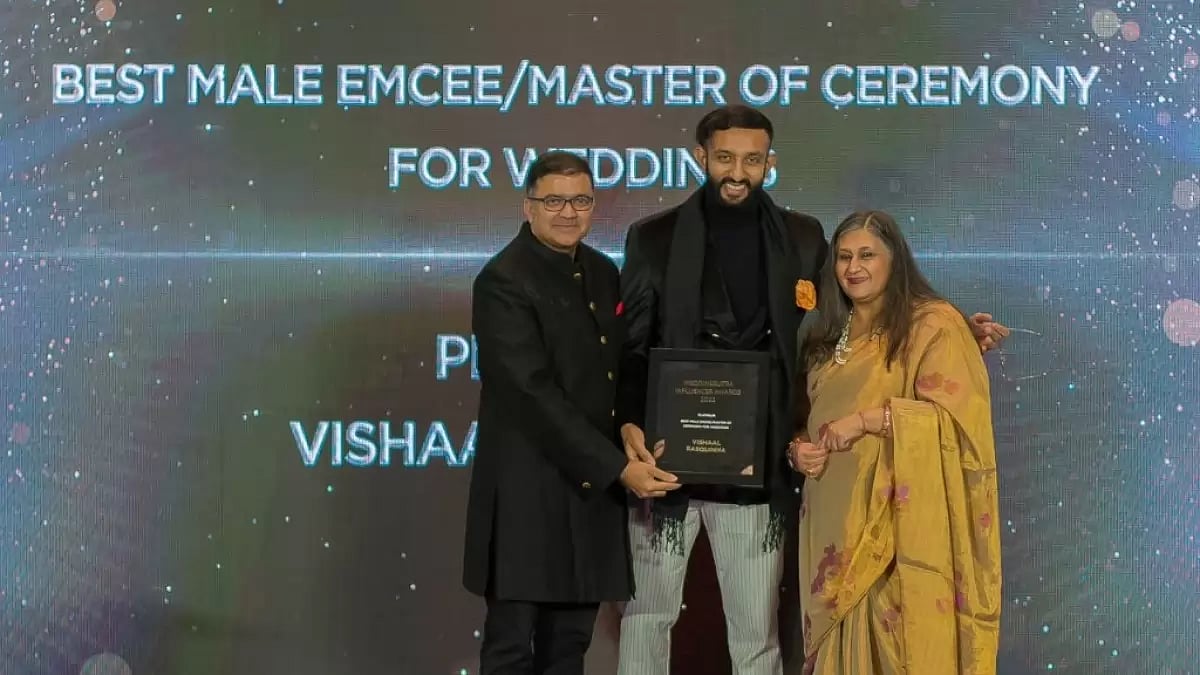 Vishaal Rasquinha won Best Wedding Emcee  award three times in a row