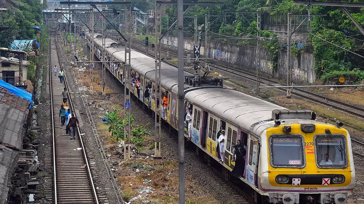 Halt in slow line local train services in Mumbai