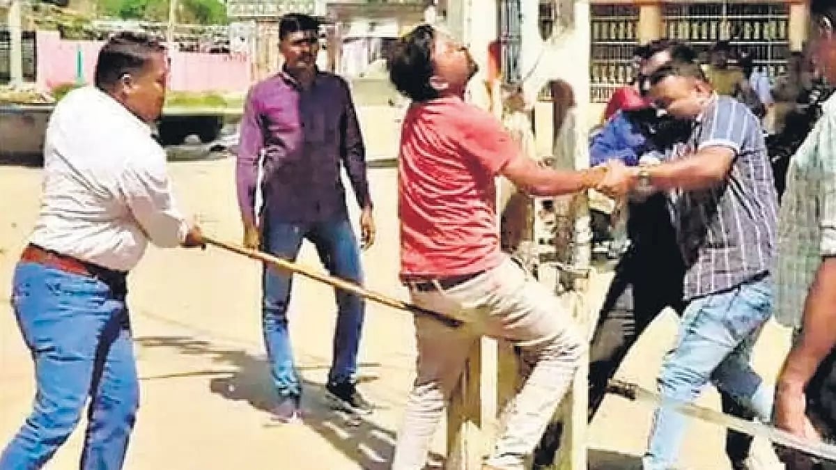Flogging in Kheda, Gujarat 