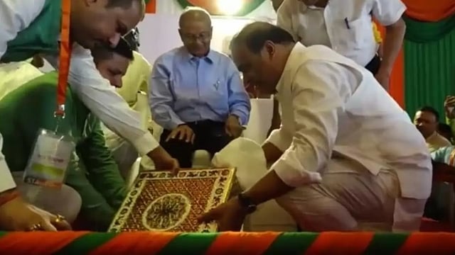 Assam: CM Washes Feet Of Senior BJP Officials To Show Respect