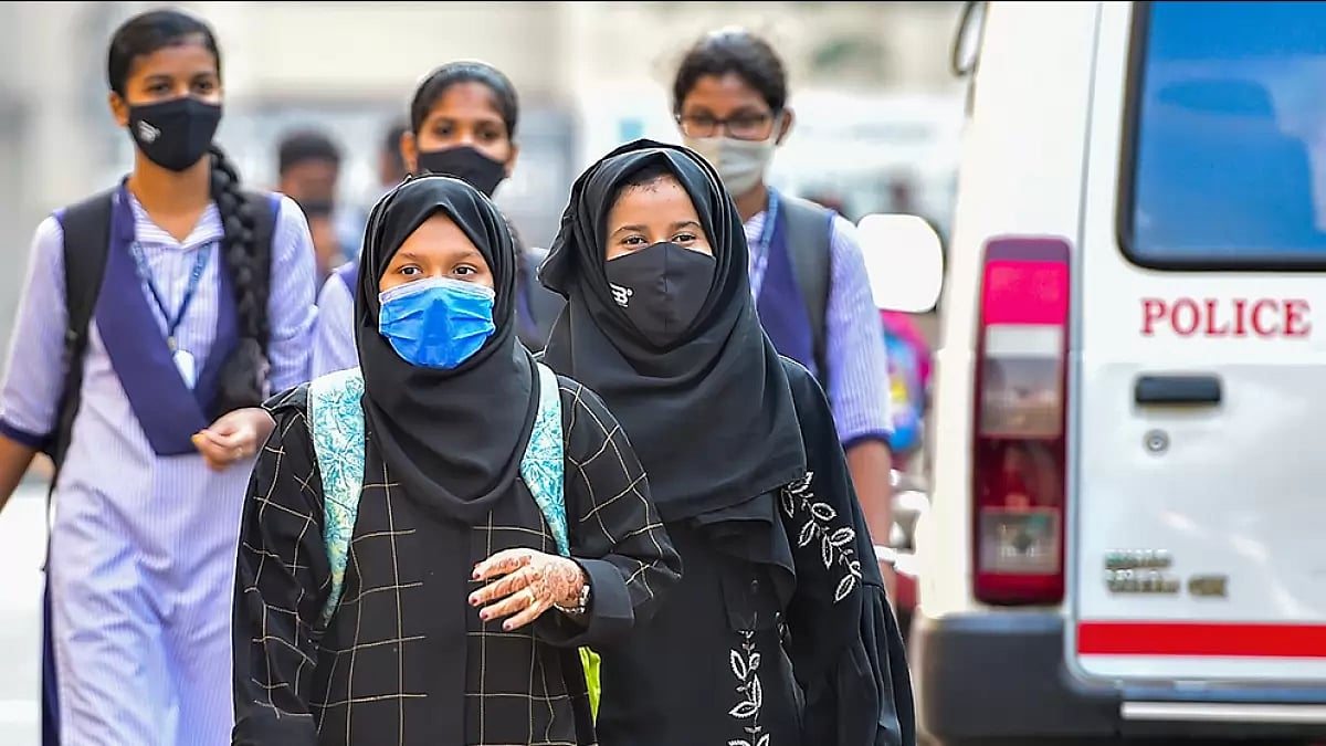 Hijab clad students in Udupi, Karnataka
