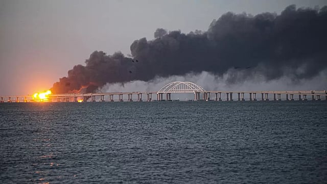 Crimea Bridge Partially Collapses After Blast, Three Killed