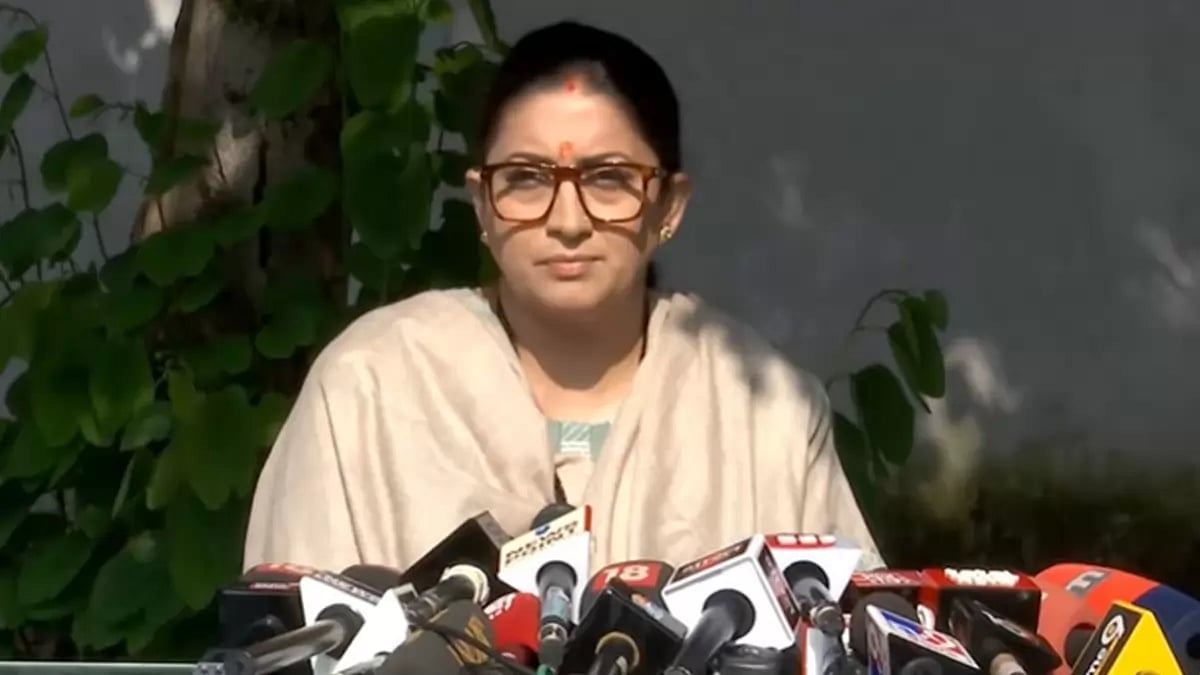 Smriti Irani addresses media