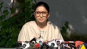 Smriti Irani addresses media