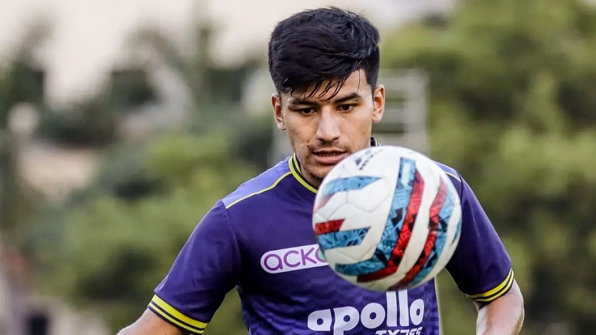 Chennaiyin FC's Anirudh Thapa during training ahead of their ISL 2022-23 game against Bengaluru FC. 