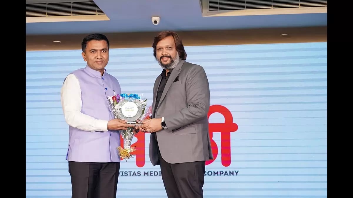 Planet Marathi OTT Akshay Bardapurkar with Chief Minister Of Goa Dr Pramod Sawant