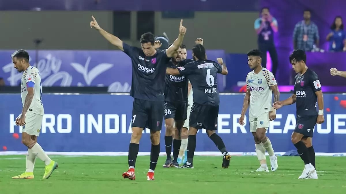 In a closely contested match, Odisha FC beat Kerala Blasters FC 2-1.