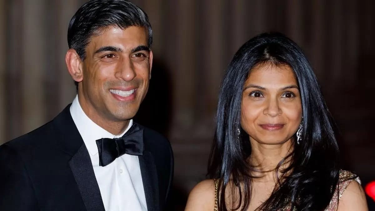 The UK PM Rishi Sunak and his wife Akshata Murthy 