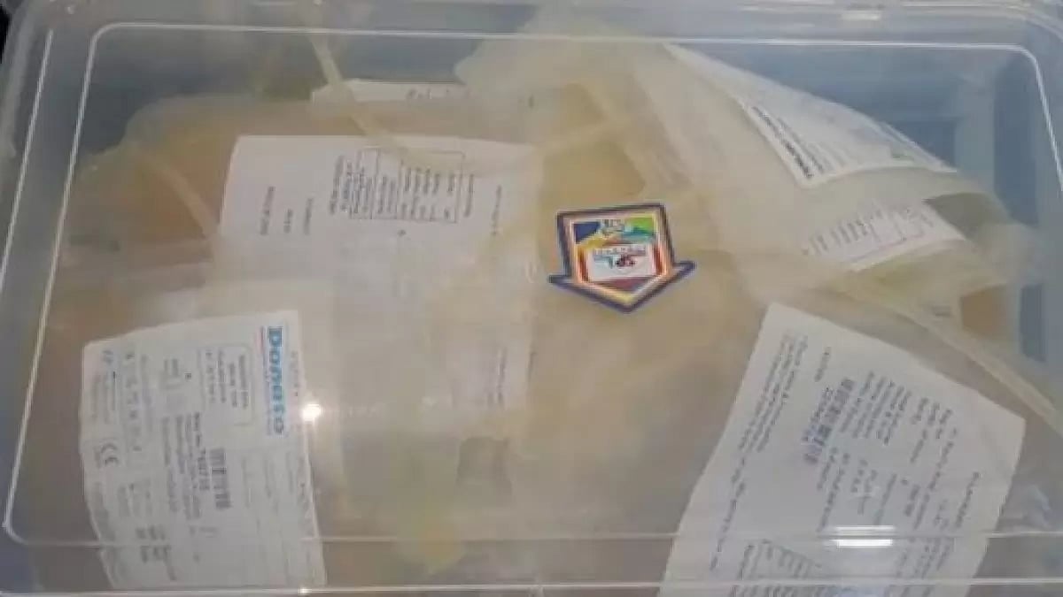 Seized pouches of the mosambi juice platelets 