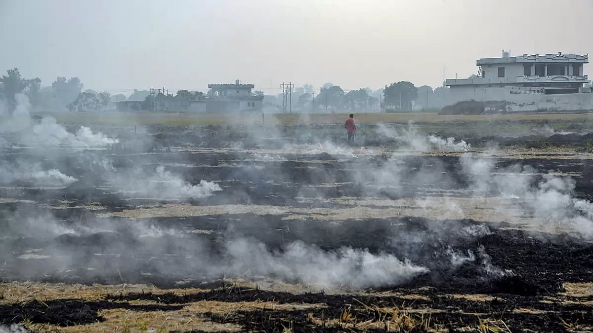 Stubble burning in Jalandhar 