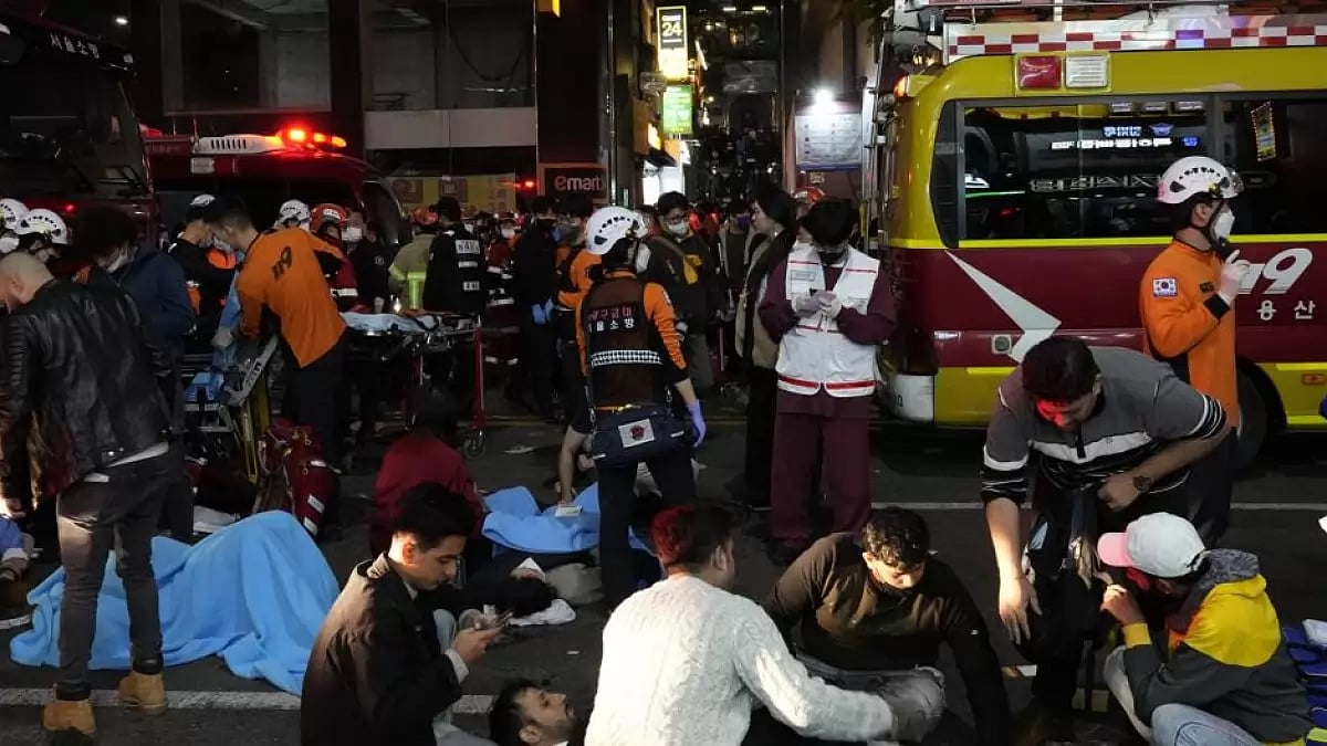 Scenes following the stampede in Seoul