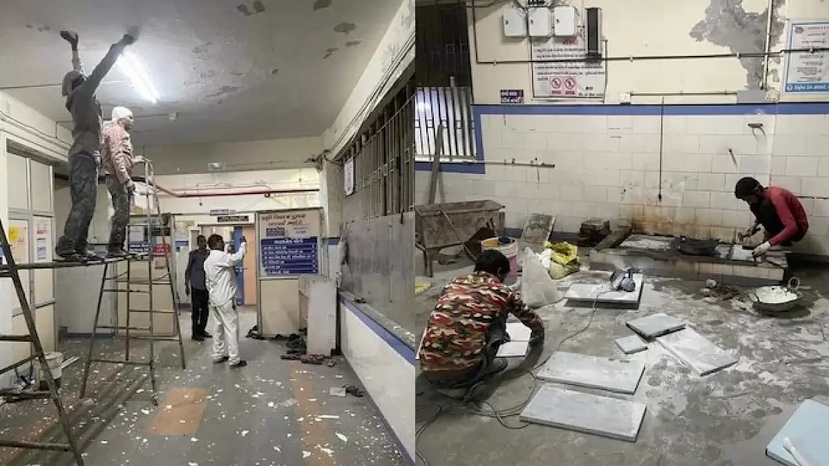 Painting going on inside Morbi Civil Hospital in Gujarat ahead of PM Modi's visit  