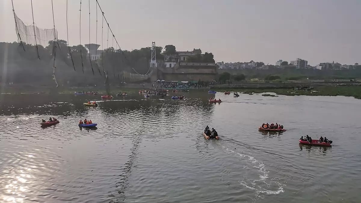 Morbi bridge collapse: Rescue operation