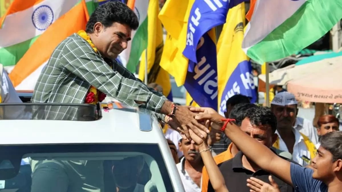 AAP leader Isudan Gadhvi. 