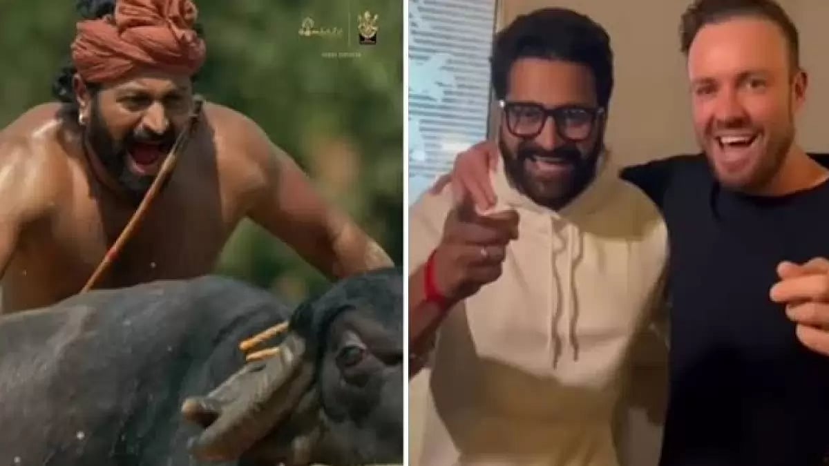 Rishab Shetty and AB de Villiers 