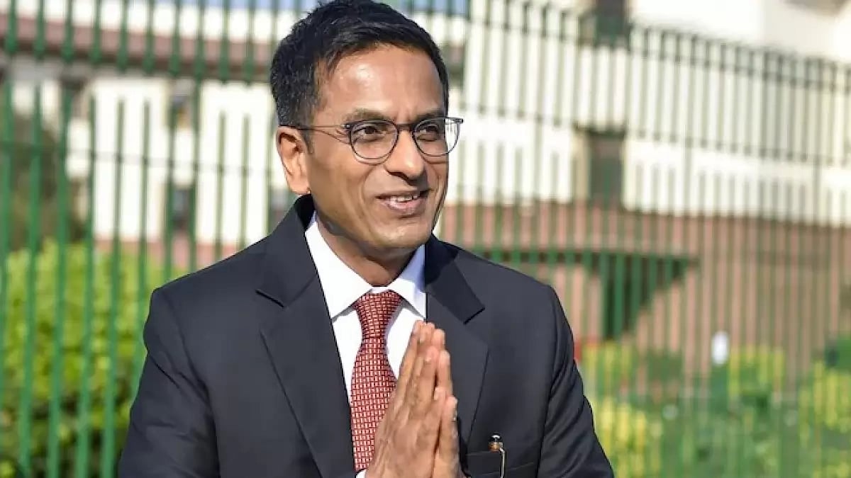 Justice D Y Chandrachud casts his vote in New Delhi