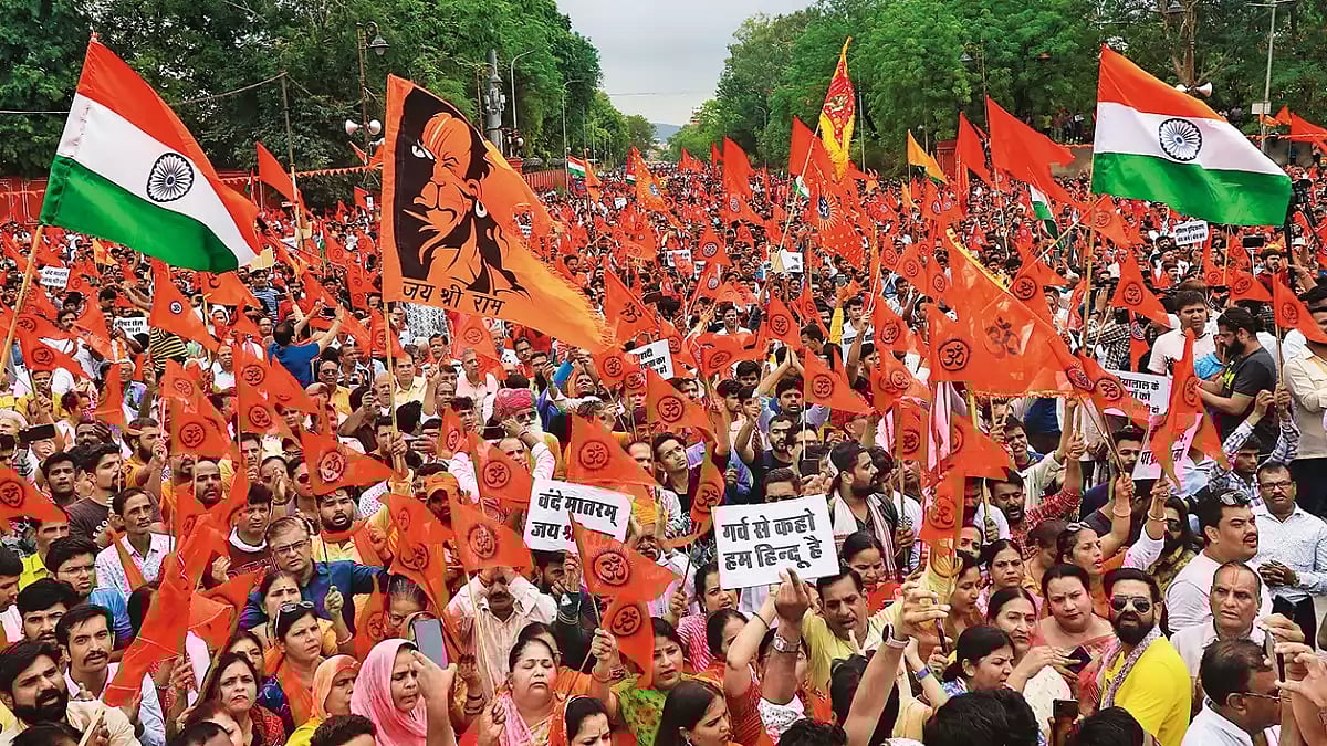 Religious outrage: A ‘Hanuman Chalisa’ recital by Hindu organisations after the murder of tailor Kanhaiya in July 2022