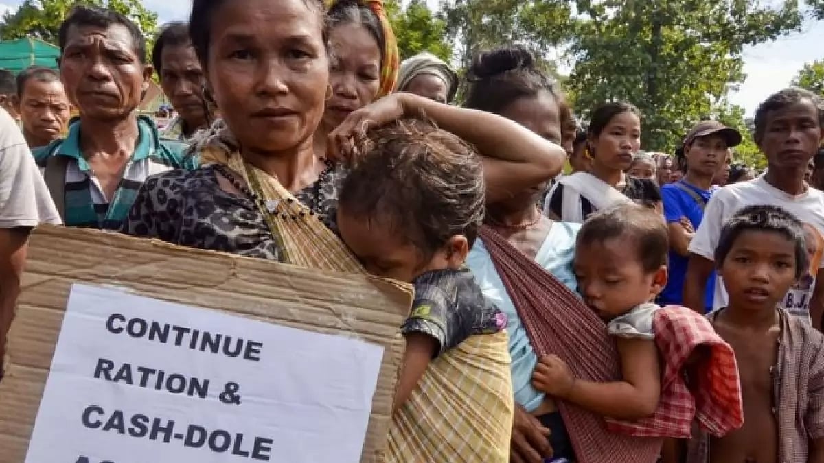 Bru refugees in Tripura demand a continuation of free ration and cash support.