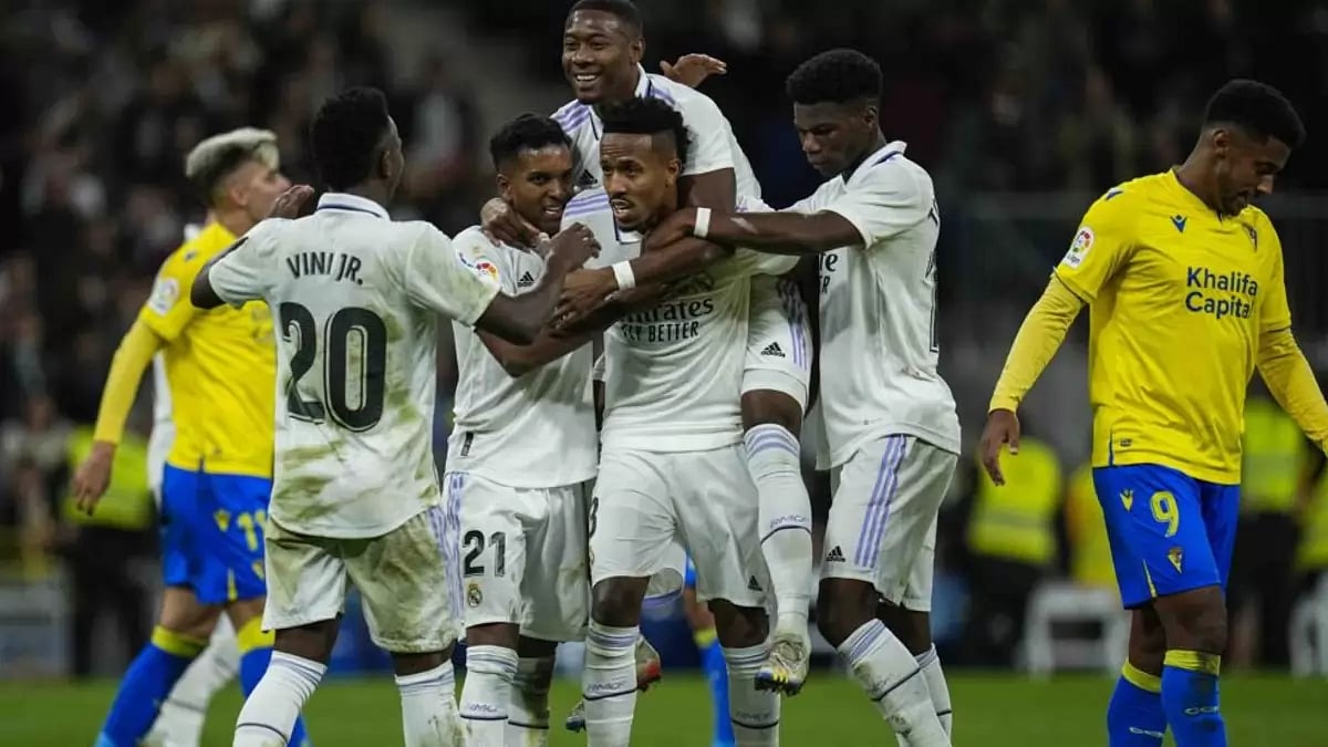 Real Madrid are two points behind Barcelona in the La Liga table.