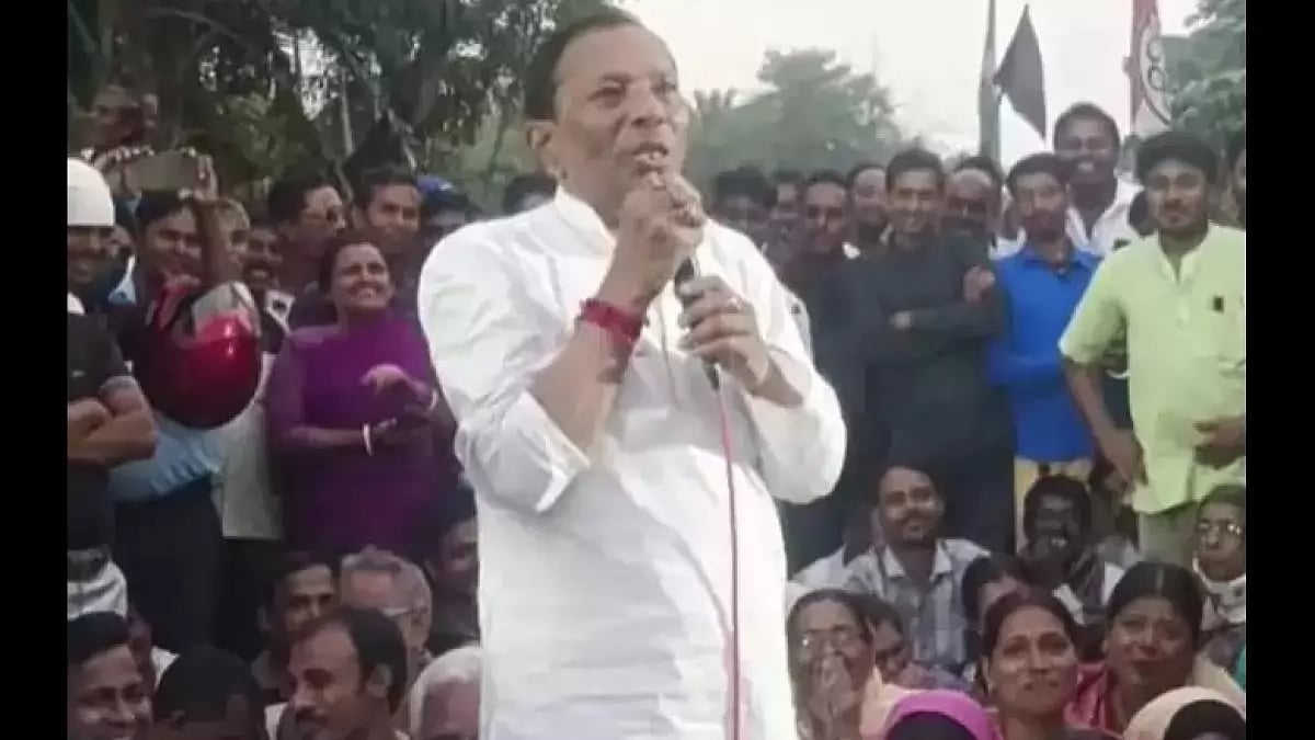 Screen grab of the video showing the TMC Minister talk about the President of India's looks