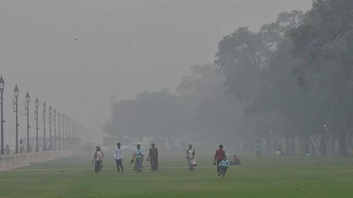 Delhi covered in a thick blanket of smog this week.