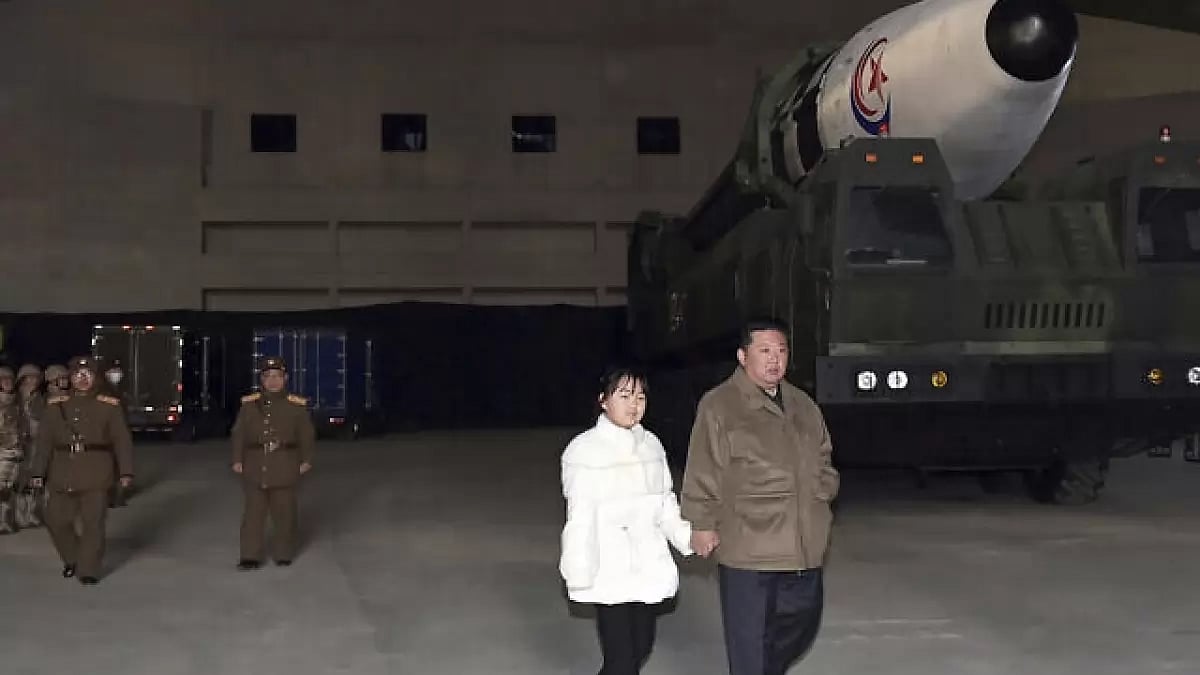 North Korean leader Kim Jong Un with his daughter.