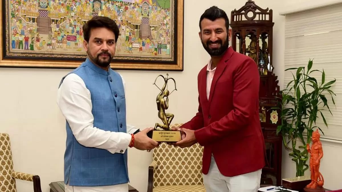 Cheteshwar Pujara could not attend the awards ceremony back in 2017 due to his cricketing commitments.