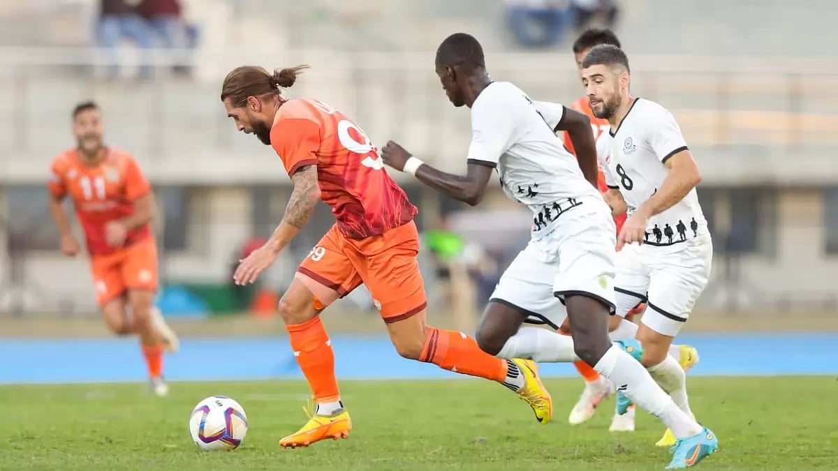 Luka Majcen controls the ball against Mohammedan Sporting.