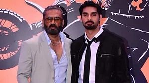 Suniel Shetty with son Ahan Shetty