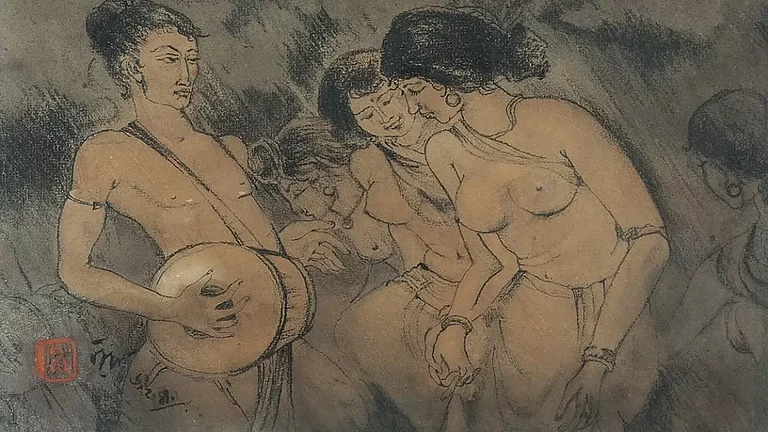 Santhal Dance, 1947, Nandalal Bose from The KNMA collection - null